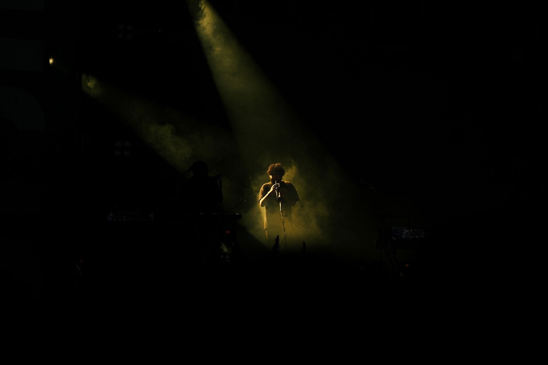 Captivating concert scene with dramatic stage lighting